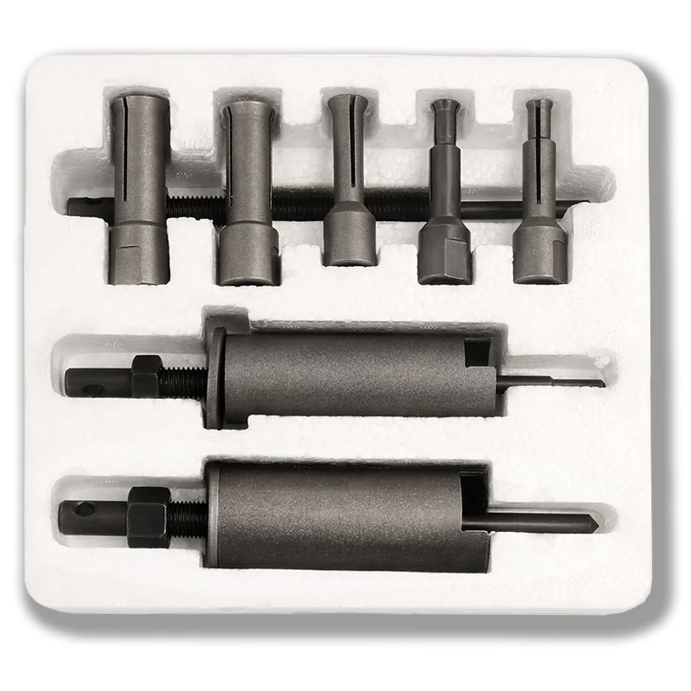 12pc Motorcycle Bearing Puller Kit with Four-Prong Internal Engagement and Sleeve Options Covering For 9mm to 23mm ID Bearings
12pc Motorcycle Bearing Puller Kit with Four-Prong Internal Engagement and Sleeve Options Covering For 9mm to 23mm ID Bearings