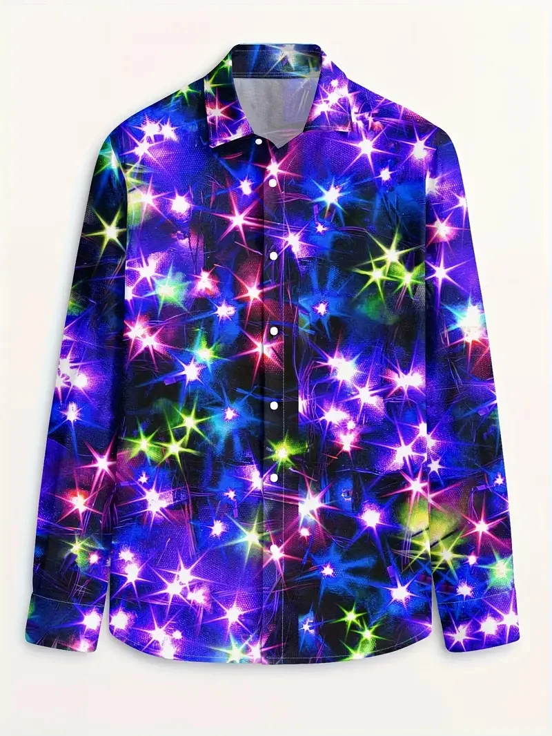 Красочная повседневная мужская рождественская рубашка с 3D-печатью, праздничная рубашка с длинными рукавами и пуговицами, мужской топ
Красочная повседневная мужская рождественская рубашка с 3D-печатью, праздничная рубашка с длинными рукавами и пуговицами, мужской топ