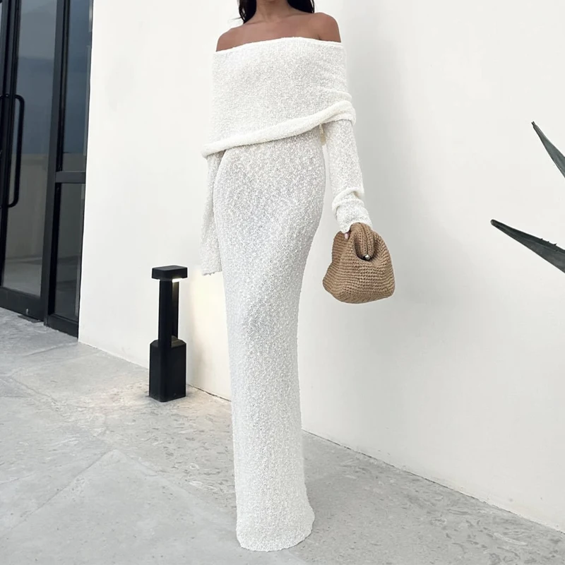 New Style Knitted One-Shoulder See-Through Beachwear Cover Up Women's Beach Vacation Sunscreen Dress Elegant Long Dress
New Style Knitted One-Shoulder See-Through Beachwear Cover Up Women's Beach Vacation Sunscreen Dress Elegant Long Dress