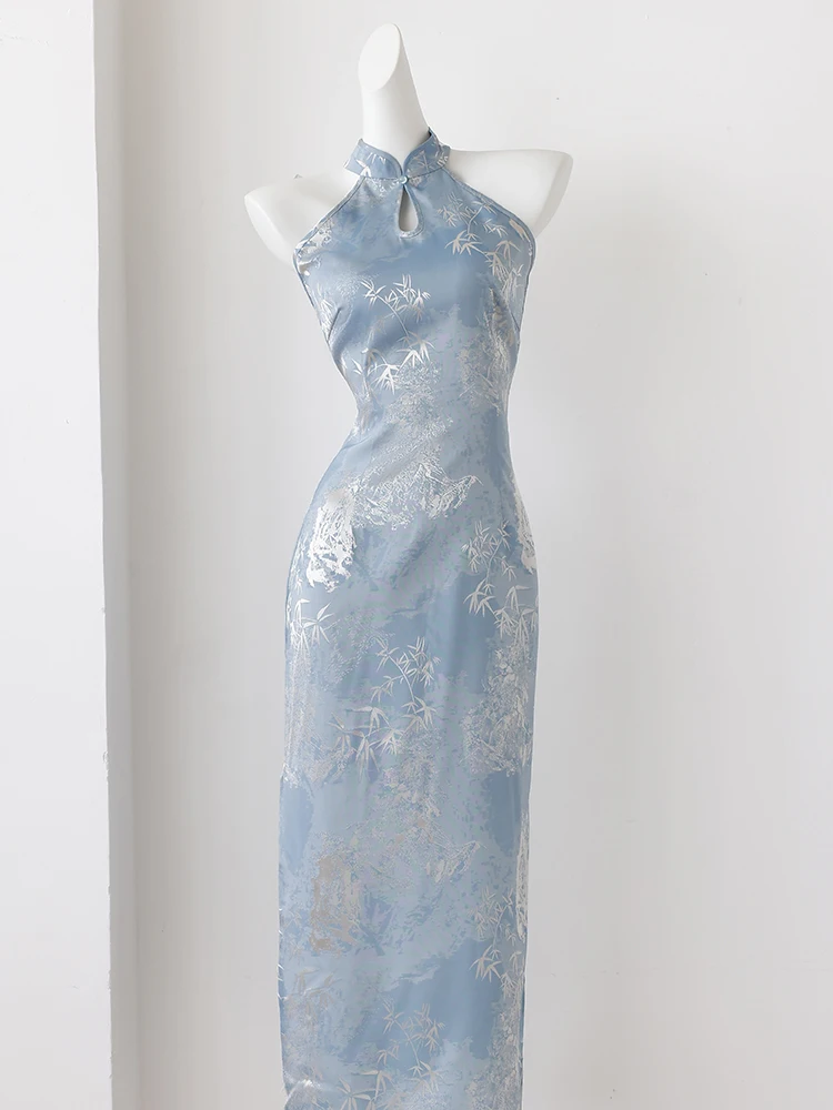 Синее платье с бамбуковым узором, улучшенное, женское, с завышенной талией, с разрезом, длинное, дышащее, повседневное, винтажное
Синее платье с бамбуковым узором, улучшенное, женское, с завышенной талией, с разрезом, длинное, дышащее, повседневное, винтажное