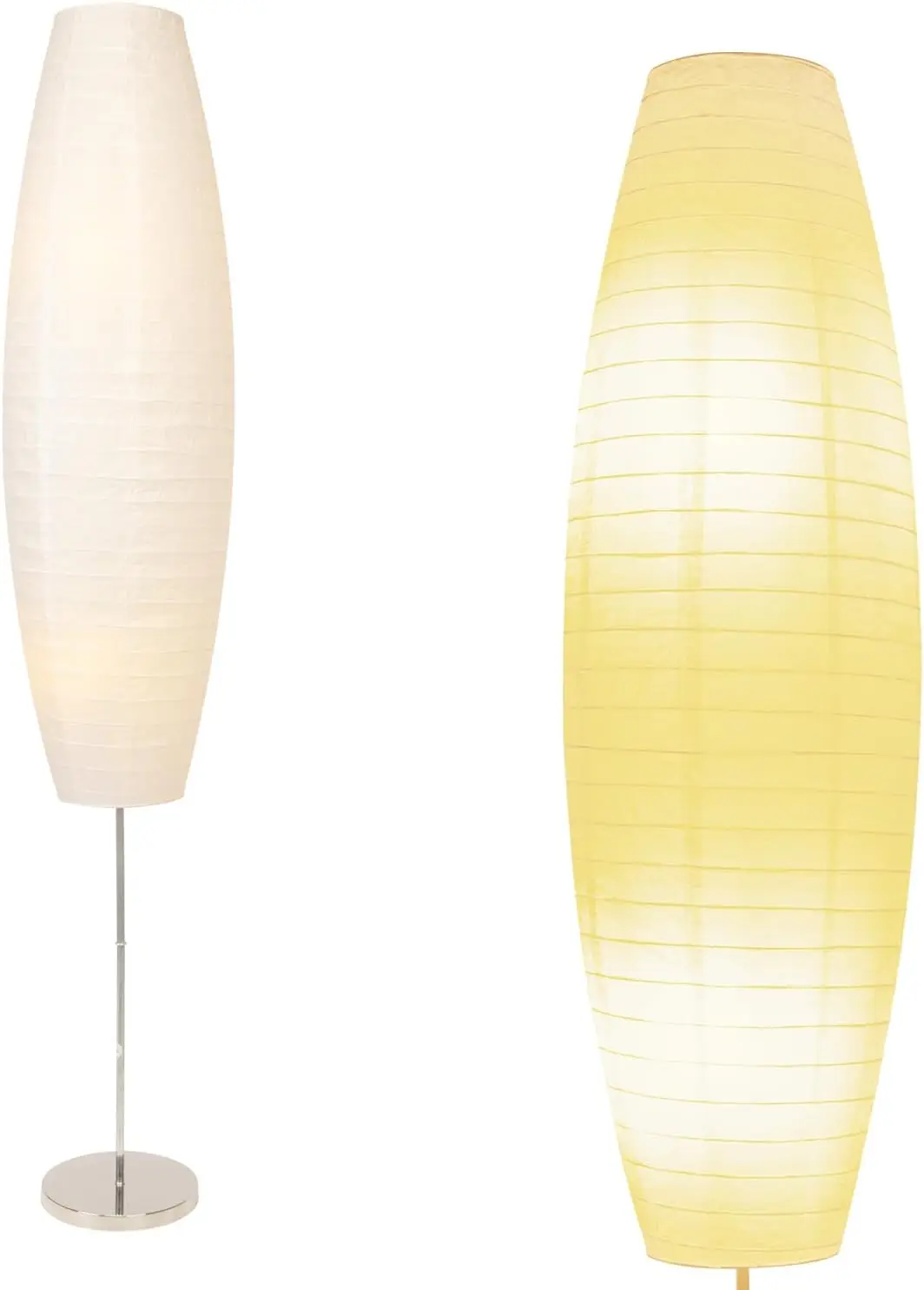 Paper Floor Lamp, Rice Shade for Living Room & Bedroom - Beige Oval
Paper Floor Lamp, Rice Shade for Living Room & Bedroom - Beige Oval