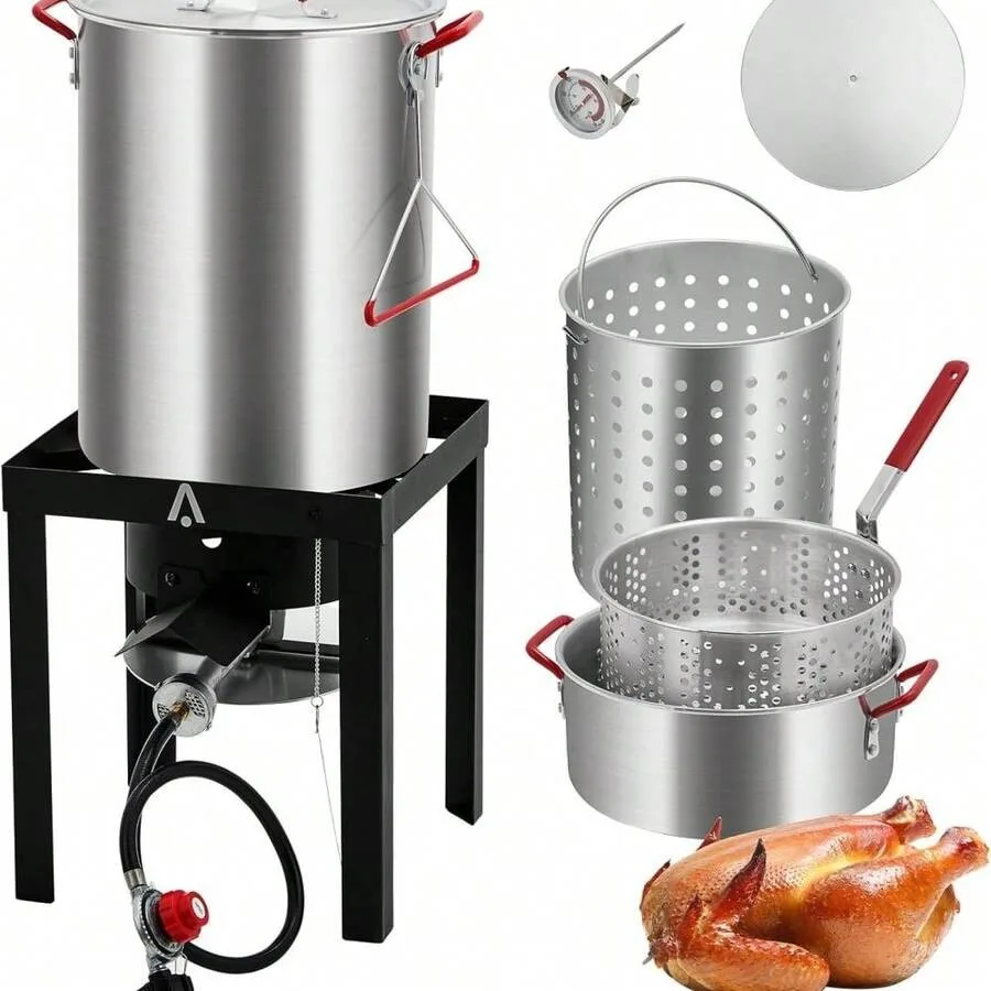 Huisuils 30QT Seafood Boil And Turkey Fryer Set With Propane Gas Burner, Perforated Basket, Fish Fryer Boiler Steamer Set, 50,
Huisuils 30QT Seafood Boil And Turkey Fryer Set With Propane Gas Burner, Perforated Basket, Fish Fryer Boiler Steamer Set, 50,