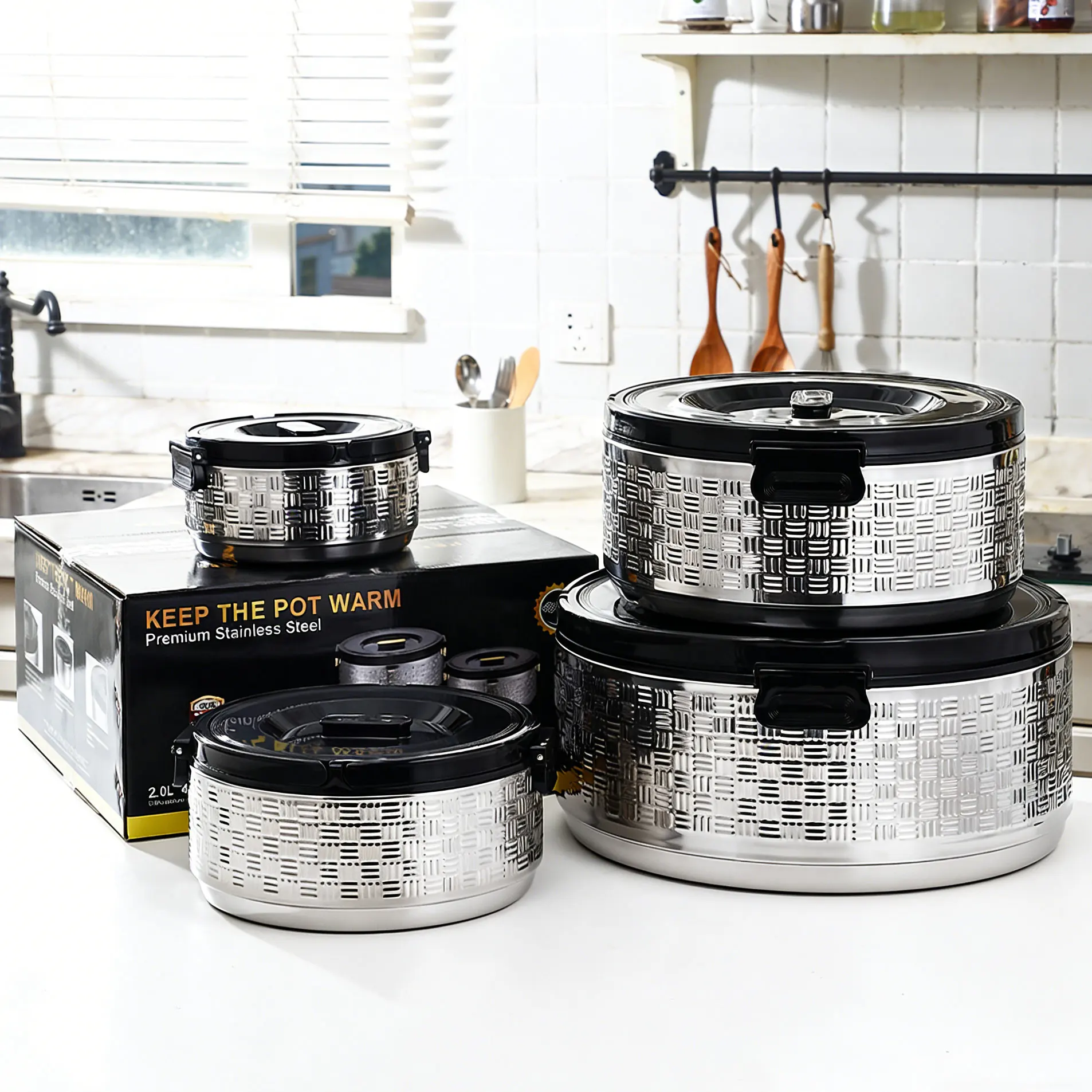 4PCS Luxury Stainless Steel Food Warmer Set Double Insulated Food Thermos XG Large Food Storage Container Hot Pot for Hot Cold
4PCS Luxury Stainless Steel Food Warmer Set Double Insulated Food Thermos XG Large Food Storage Container Hot Pot for Hot Cold