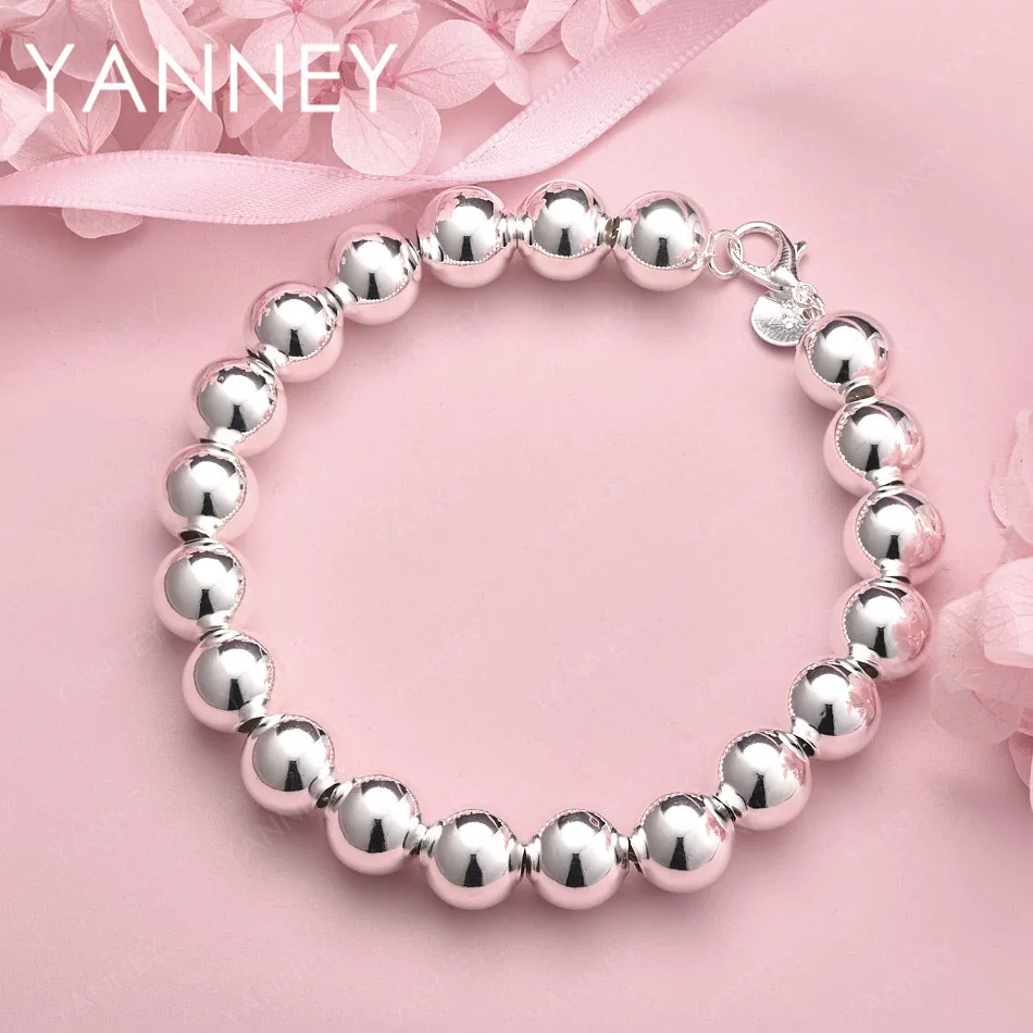 Изысканный браслет из стерлингового серебра 925 пробы, 8 дюймов, 10 мм, с шариками-бусинами, женские модные аксессуары, подарки на свадьбу, ювелирные изделия
Изысканный браслет из стерлингового серебра 925 пробы, 8 дюймов, 10 мм, с шариками-бусинами, женские модные аксессуары, подарки на свадьбу, ювелирные изделия