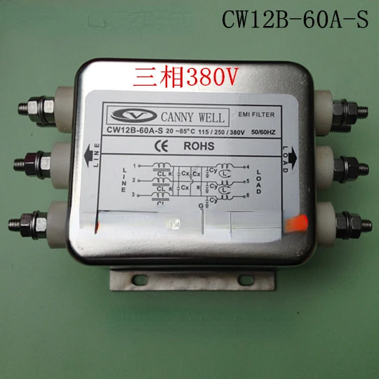 CANNY WELL380V 60A, силовой фильтр, биполярный фильтр CW12B-60A-S, трехфазный, предназначенный
CANNY WELL380V 60A, силовой фильтр, биполярный фильтр CW12B-60A-S, трехфазный, предназначенный