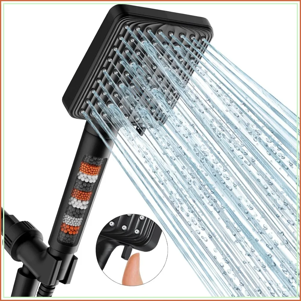 6-Mode High Pressure Handheld Shower Head with Filter, Anti-Clog Nozzles, Easy Installation, Black
6-Mode High Pressure Handheld Shower Head with Filter, Anti-Clog Nozzles, Easy Installation, Black