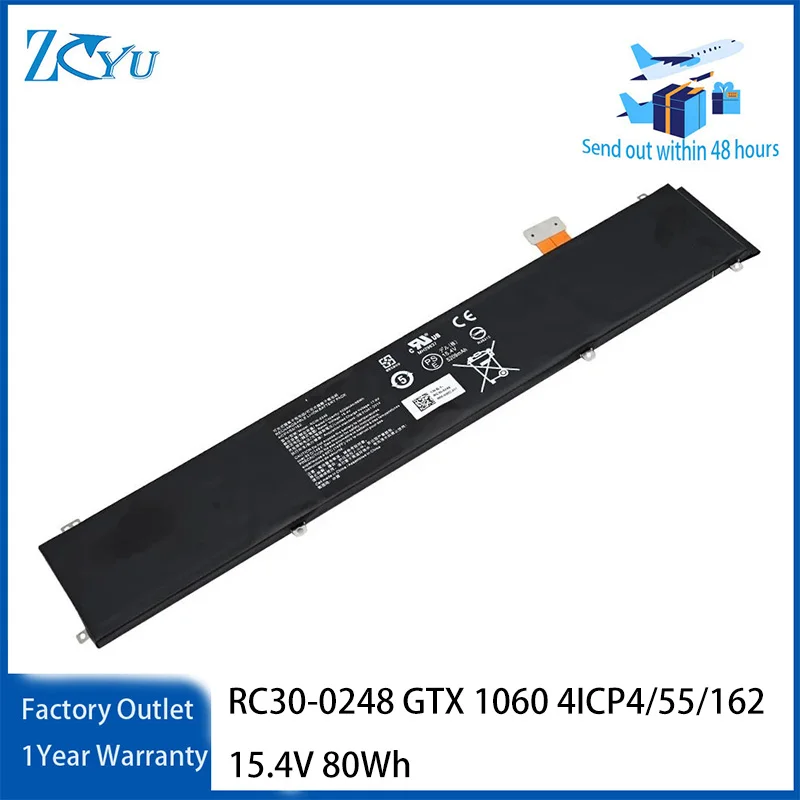 RC30-0248 Laptop Battery for Razer Blade 15 Advanced 2019 2018 GTX 1060 4ICP4/55/162 15.4V 80Wh
RC30-0248 Laptop Battery for Razer Blade 15 Advanced 2019 2018 GTX 1060 4ICP4/55/162 15.4V 80Wh