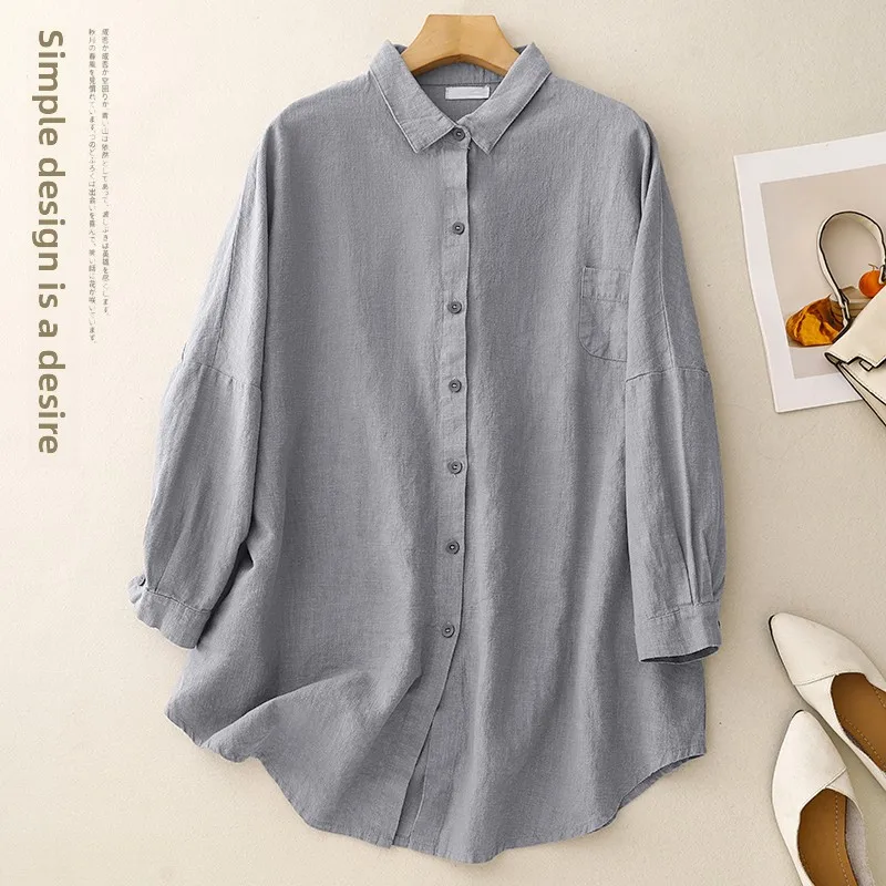 Women's Cotton Linen Open Cardigan Long Sleeve Turn-down Collar Loose Fit Spring Summer New Style Artistic Casual Top
Women's Cotton Linen Open Cardigan Long Sleeve Turn-down Collar Loose Fit Spring Summer New Style Artistic Casual Top