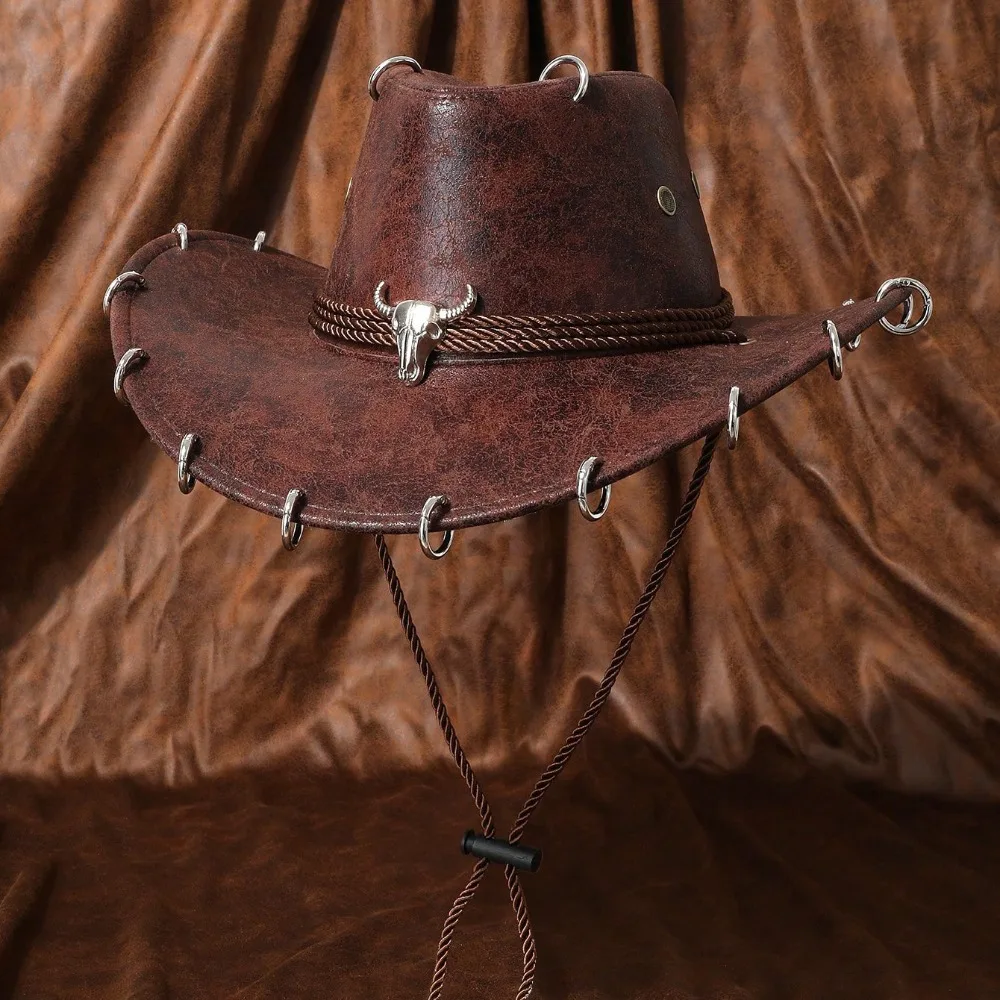 Classic Wide Brim Western Cowboy Hat Pu Leather Solid Color Panama Cap Punk Ethnic Style Cowgirl Cap Travel
Classic Wide Brim Western Cowboy Hat Pu Leather Solid Color Panama Cap Punk Ethnic Style Cowgirl Cap Travel