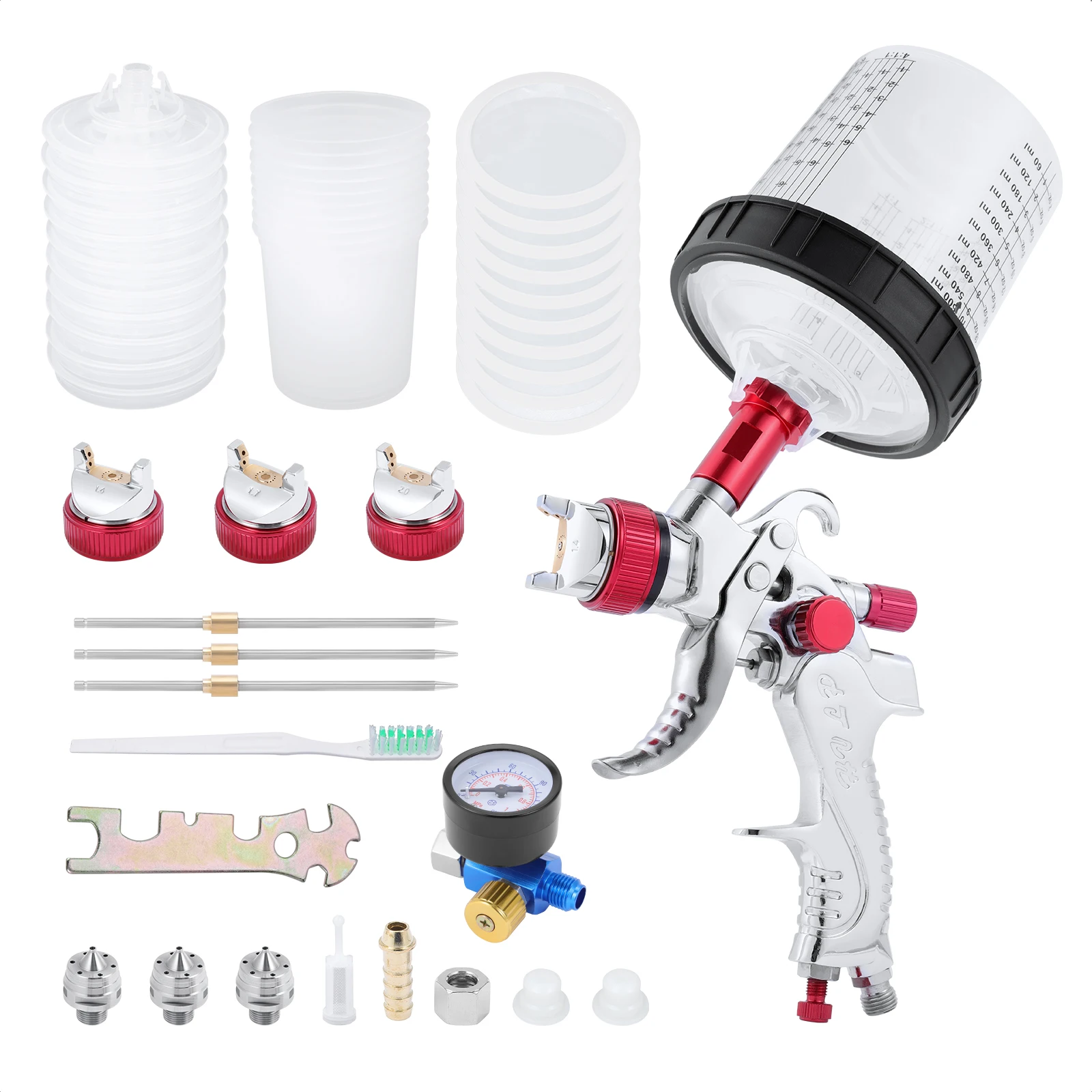 1.4mm 1.7mm 2.0mm Professional HVLP Spray Gun Home Automatic Paint Spray Gun Tool, 600ml No Clean Disposable Measuring Cup 10pcs
1.4mm 1.7mm 2.0mm Professional HVLP Spray Gun Home Automatic Paint Spray Gun Tool, 600ml No Clean Disposable Measuring Cup 10pcs