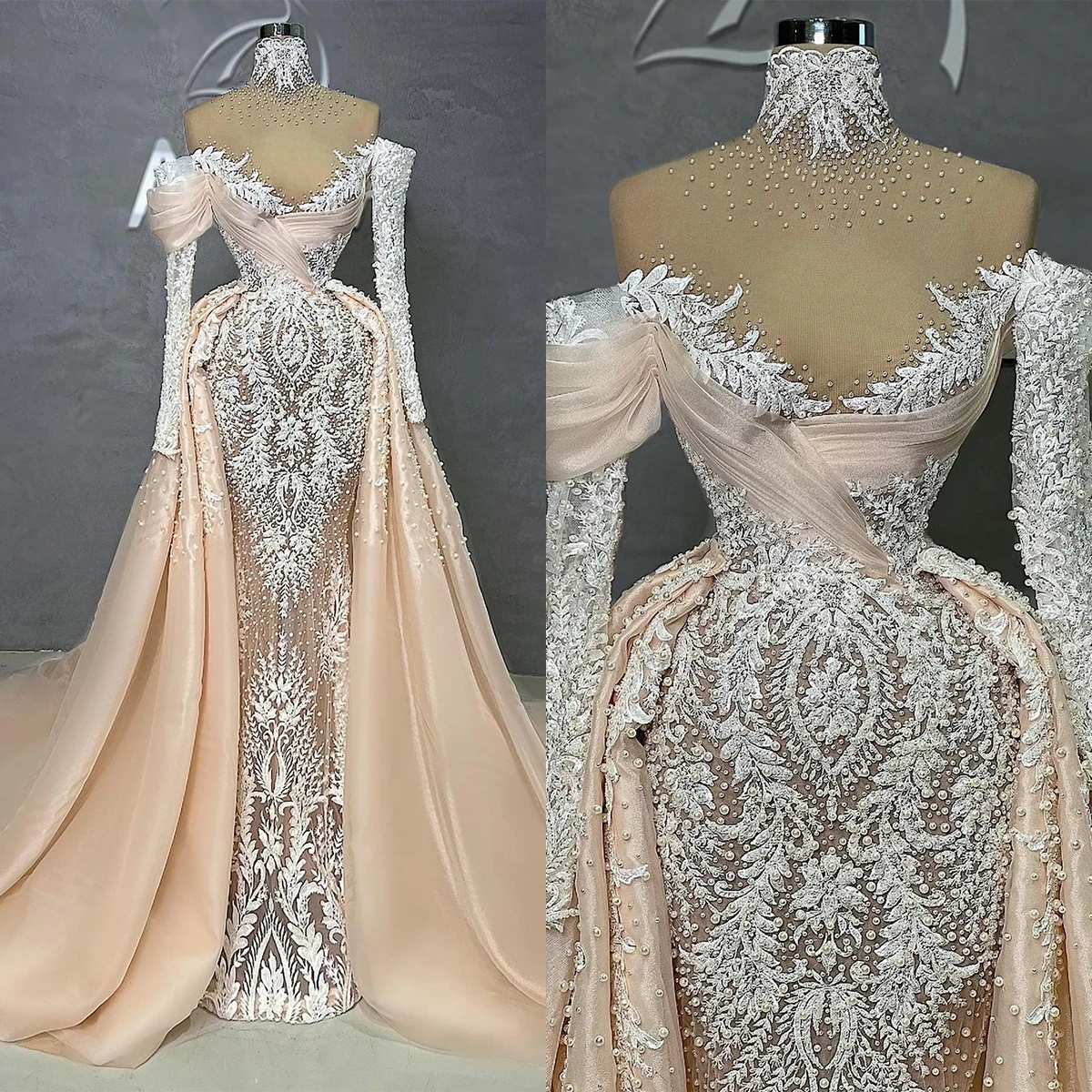 Pearls Luxury Evening Dress Sheer High Neck Illusion Prom Gowns Lace Beaded Embroidery Party Dresses Custom Made
Pearls Luxury Evening Dress Sheer High Neck Illusion Prom Gowns Lace Beaded Embroidery Party Dresses Custom Made