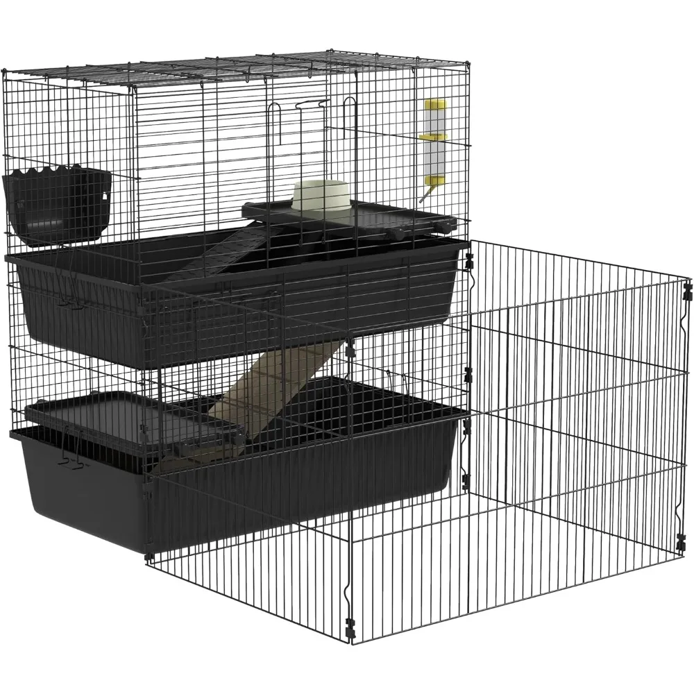 Small Animal Cage with Playpen, Multi-Level Pet Habitat Indoor for Guinea Pigs Hedgehogs Bunnies with Accessories, Water Bottle
Small Animal Cage with Playpen, Multi-Level Pet Habitat Indoor for Guinea Pigs Hedgehogs Bunnies with Accessories, Water Bottle