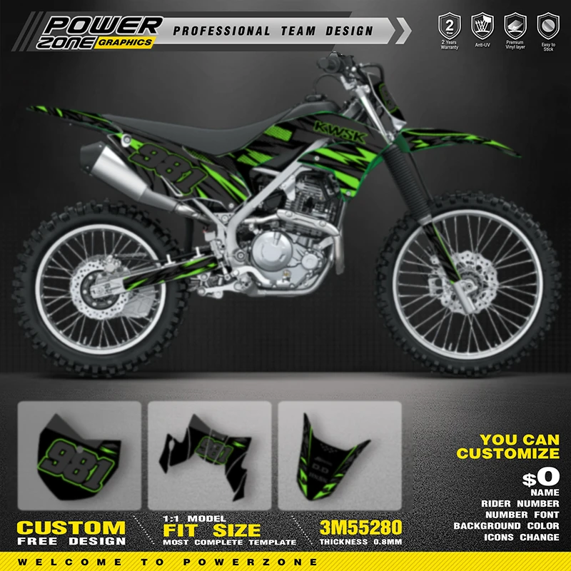 PowerZone Custom Team Graphics Backgrounds Decals For 3M Stickers For Kawasaki 2020 2021 2022 2023 KLX 230 230R Motorcycle 04
PowerZone Custom Team Graphics Backgrounds Decals For 3M Stickers For Kawasaki 2020 2021 2022 2023 KLX 230 230R Motorcycle 04