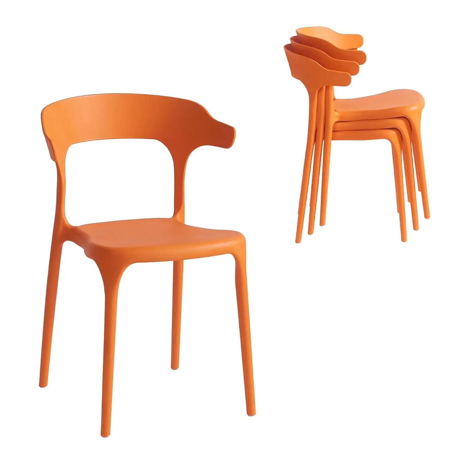 Stackable Plastic Dining Chair Set No Assembly Indoor Outdoor Cafe Restaurant 4pcs Orange Customized
Stackable Plastic Dining Chair Set No Assembly Indoor Outdoor Cafe Restaurant 4pcs Orange Customized