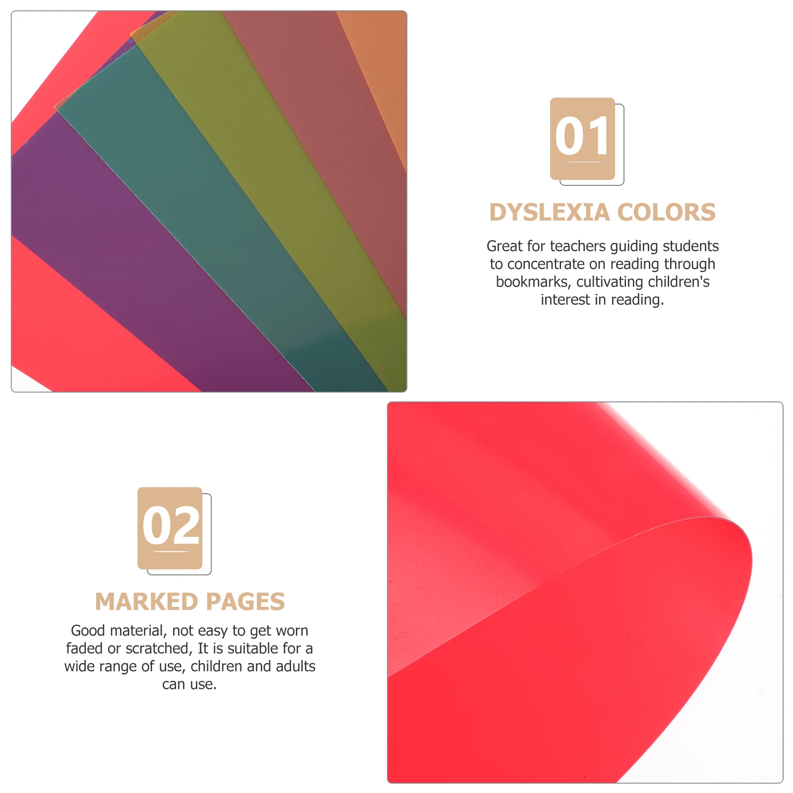 12 Pcs Colored Reading Overlays Dyslexia Tools Bookmark Strips Visual Stress Cards Smooth Surface Student Supplies
12 Pcs Colored Reading Overlays Dyslexia Tools Bookmark Strips Visual Stress Cards Smooth Surface Student Supplies