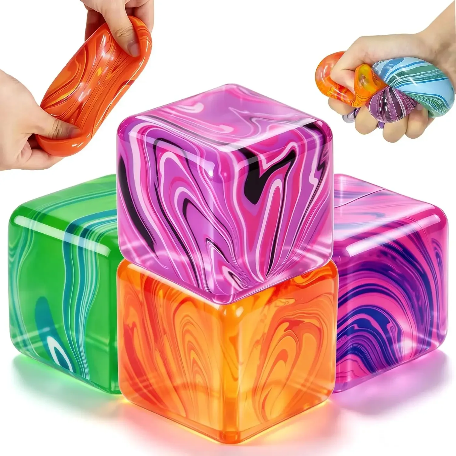 4 Pcs Stress Cube Squishies Fidget Toys, Ice Cube Shape Squeeze Toys, Slow Rise Stress Balls Sensory Toy for Adults
4 Pcs Stress Cube Squishies Fidget Toys, Ice Cube Shape Squeeze Toys, Slow Rise Stress Balls Sensory Toy for Adults