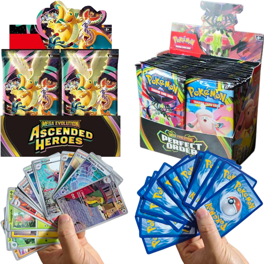 100-360PCS Pokemon Mega Evolution 151 Booster Box Ascended Heroes Phantasmal Flames English TCG Trading Cards Collection Set
100-360PCS Pokemon Mega Evolution 151 Booster Box Ascended Heroes Phantasmal Flames English TCG Trading Cards Collection Set
