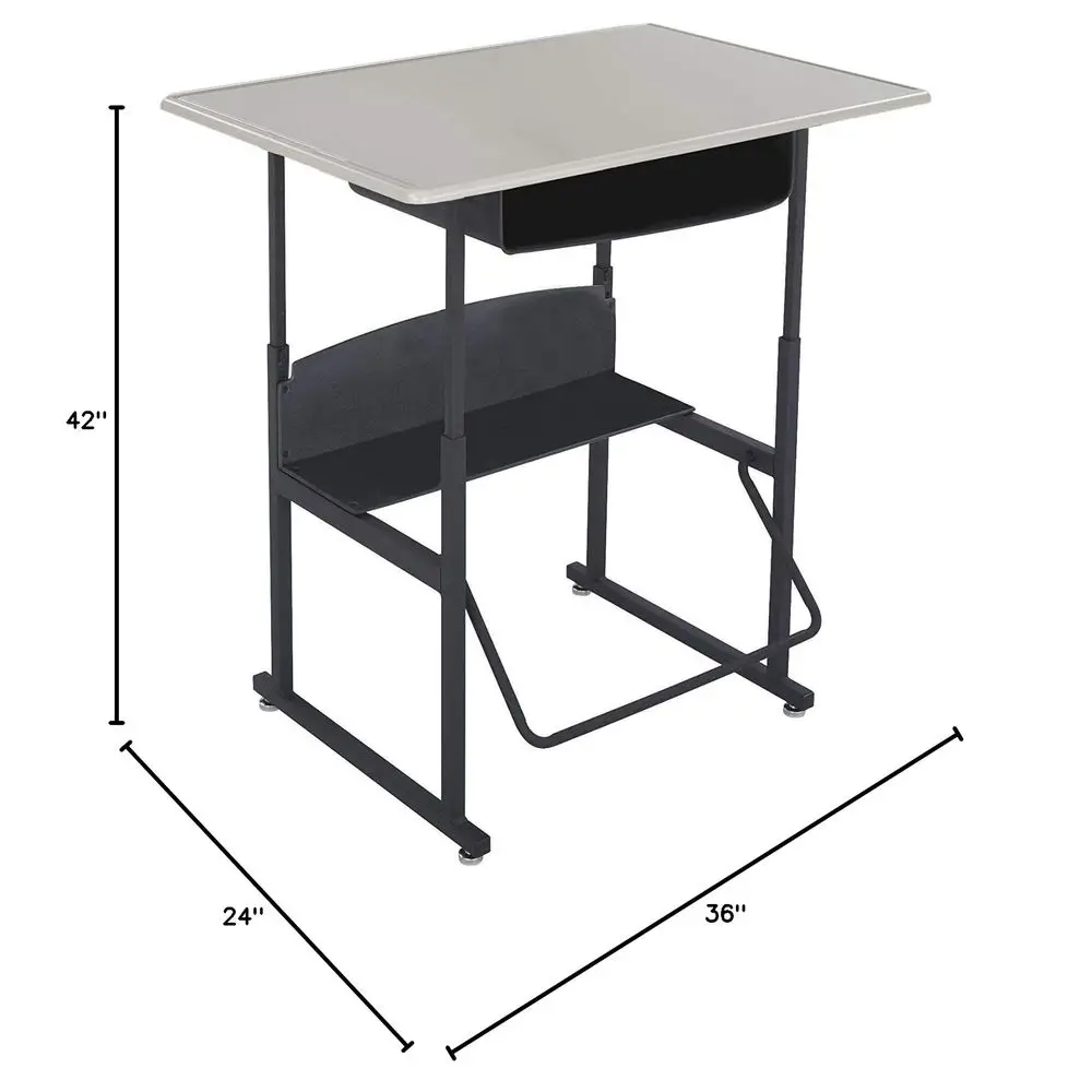 Products AlphaBetter AdjustableHeight Desk, 36 W x 24 D Standard Desktop, Book Box, Swinging Footrest Bar
Products AlphaBetter AdjustableHeight Desk, 36 W x 24 D Standard Desktop, Book Box, Swinging Footrest Bar