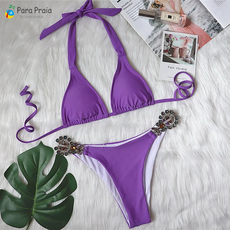 Para Praia Brazilian Bikini 2025 Halter Luxury Colored Diamonds Swimsuit Sexy Push Up Swimwear Women Two Pieces Bathing Suit
Para Praia Brazilian Bikini 2025 Halter Luxury Colored Diamonds Swimsuit Sexy Push Up Swimwear Women Two Pieces Bathing Suit