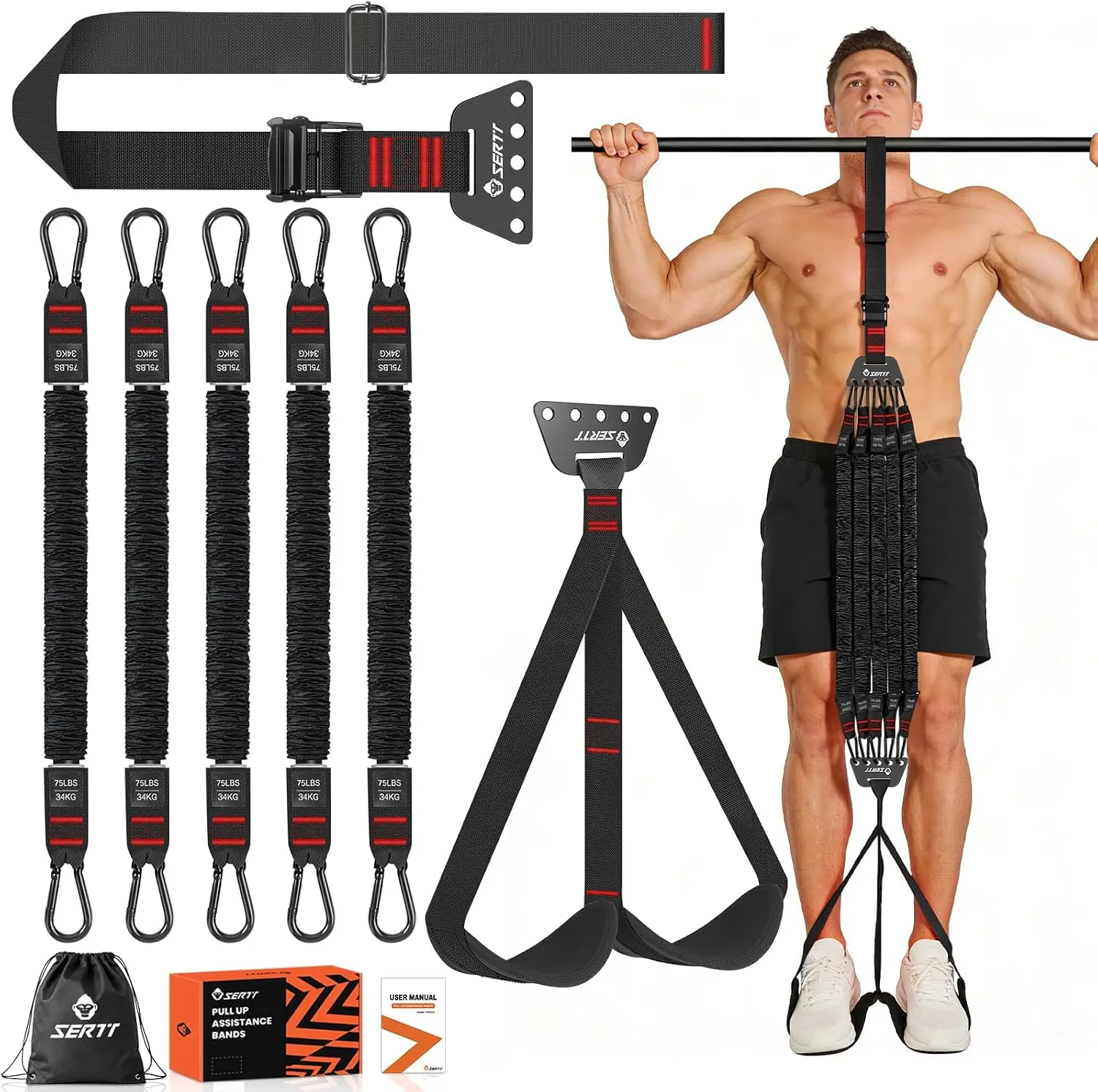 Adjustable Pull Up Assistance Band, Heavy Duty Support 375lbs, Resistance Band for Home Gym Strength Training
Adjustable Pull Up Assistance Band, Heavy Duty Support 375lbs, Resistance Band for Home Gym Strength Training