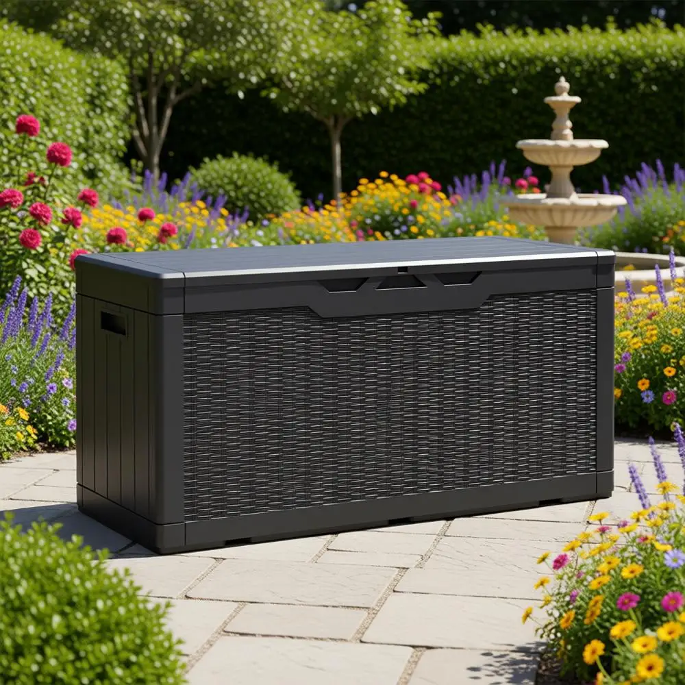100 Gallon Outdoor Storage Box with Lockable Lid, Weather-Resistant, UV-Protected, Ideal for Patio, Garden, and Pool
100 Gallon Outdoor Storage Box with Lockable Lid, Weather-Resistant, UV-Protected, Ideal for Patio, Garden, and Pool
