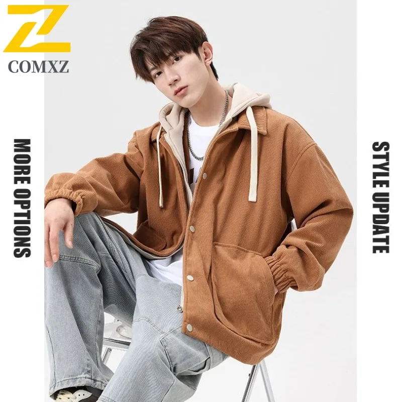 COMXZ Fake Two Piece Jacket Men 2025 Spring Autumn Fashion Ins Mens Hooded Top Waterproof and Windproof Lightweight Windbreaker
COMXZ Fake Two Piece Jacket Men 2025 Spring Autumn Fashion Ins Mens Hooded Top Waterproof and Windproof Lightweight Windbreaker