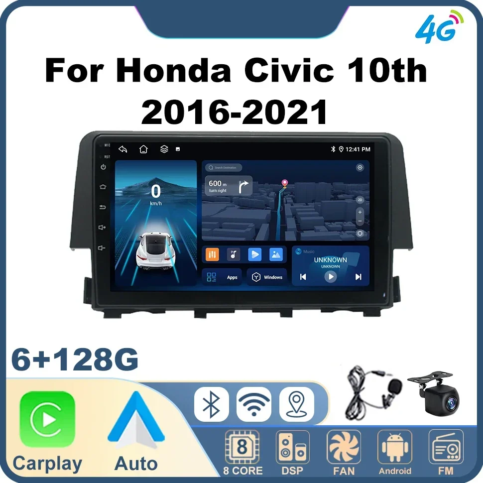 Android Auto Car Radio Multimedia Player Wireless CarPlay for Honda Civic 10th 2016-2021 Navi 2din Auto Stereo GPS 8core WIFI 4G
Android Auto Car Radio Multimedia Player Wireless CarPlay for Honda Civic 10th 2016-2021 Navi 2din Auto Stereo GPS 8core WIFI 4G