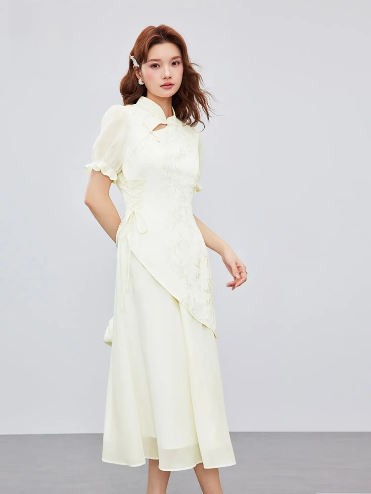IEF New Chinese Style Design Sensation Commute Slimming Dress Elegant Simple Short Sleeve Daily Wear Summer 2026
IEF New Chinese Style Design Sensation Commute Slimming Dress Elegant Simple Short Sleeve Daily Wear Summer 2026