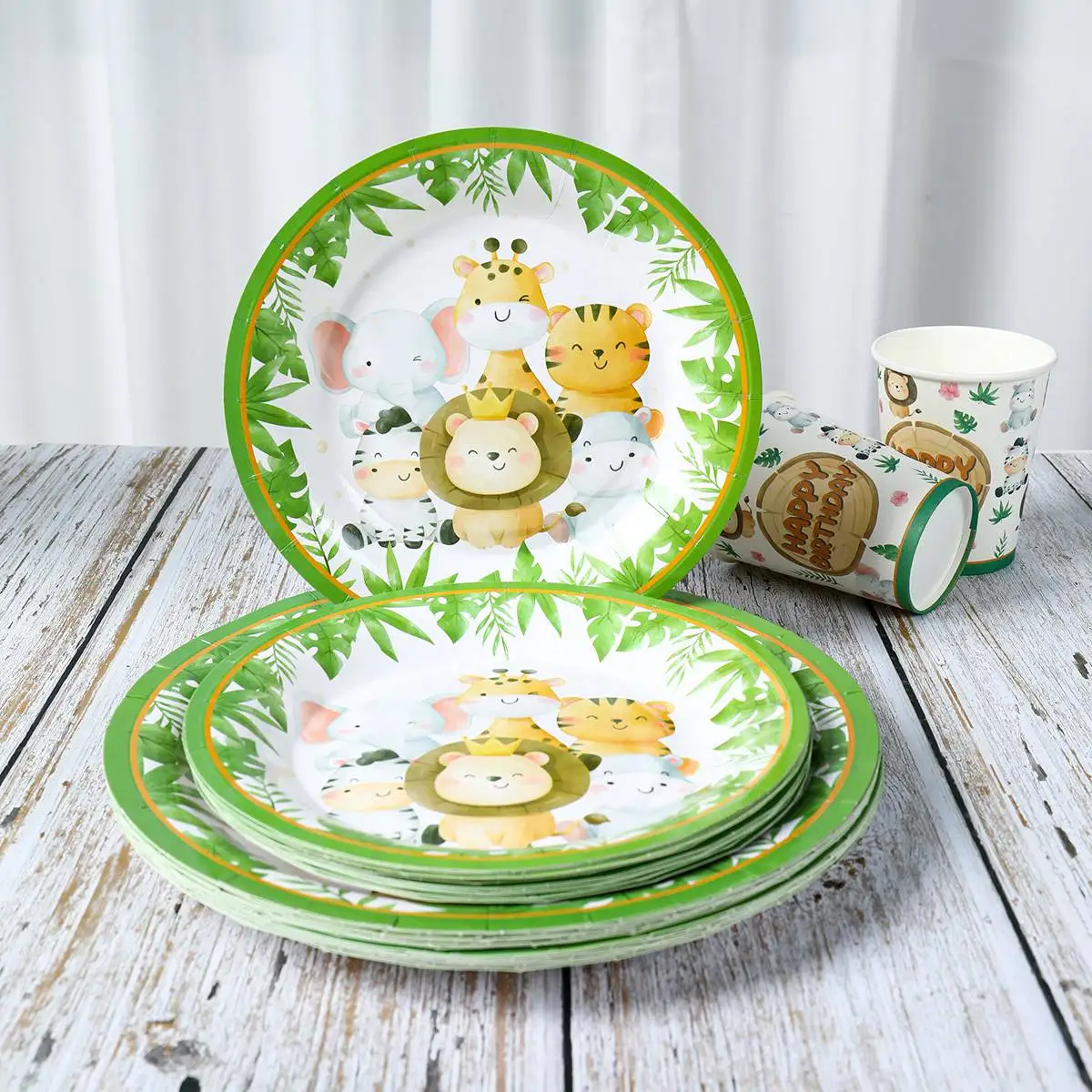 Jungle Animal Disposable Tableware Paper Plate Cup Wild One Happy Birthday Party Decorations Kids Safari Theme Baby Shower Decor
Jungle Animal Disposable Tableware Paper Plate Cup Wild One Happy Birthday Party Decorations Kids Safari Theme Baby Shower Decor