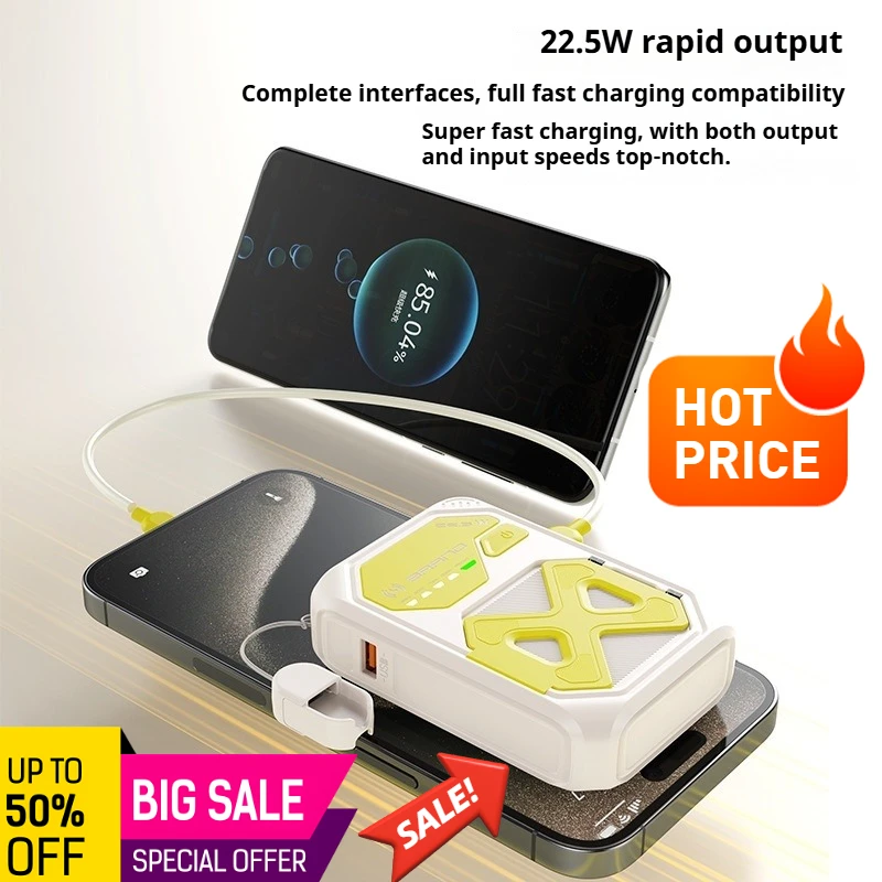 20000mAh 3-in-1 Wireless Power Bank with Magnetic Fast Charging and Built-in AC Plug 22.5wCompact and Portable Mobile Power Bank
20000mAh 3-in-1 Wireless Power Bank with Magnetic Fast Charging and Built-in AC Plug 22.5wCompact and Portable Mobile Power Bank