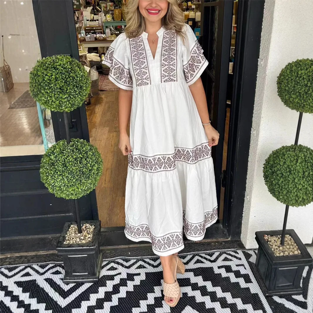 Spring Summer Women Printed Loose Cotton Feel Long Dress Dresses Casual Maxi Outfit
Spring Summer Women Printed Loose Cotton Feel Long Dress Dresses Casual Maxi Outfit