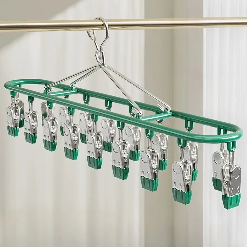 Multi Clip Stainless Steel Laundry Drying Hanger, Portable Sock Underwear Drying Rack, Storage Organizer for Student Dormitory
Multi Clip Stainless Steel Laundry Drying Hanger, Portable Sock Underwear Drying Rack, Storage Organizer for Student Dormitory