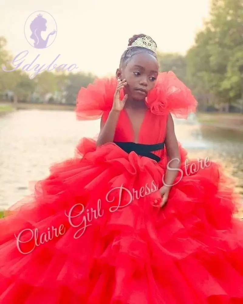 Customized Red Flower Girl Dresses For Wedding Layered Lace Tulle Sash Elegant Kids Birthday Party First Communion Pageant Gown
Customized Red Flower Girl Dresses For Wedding Layered Lace Tulle Sash Elegant Kids Birthday Party First Communion Pageant Gown