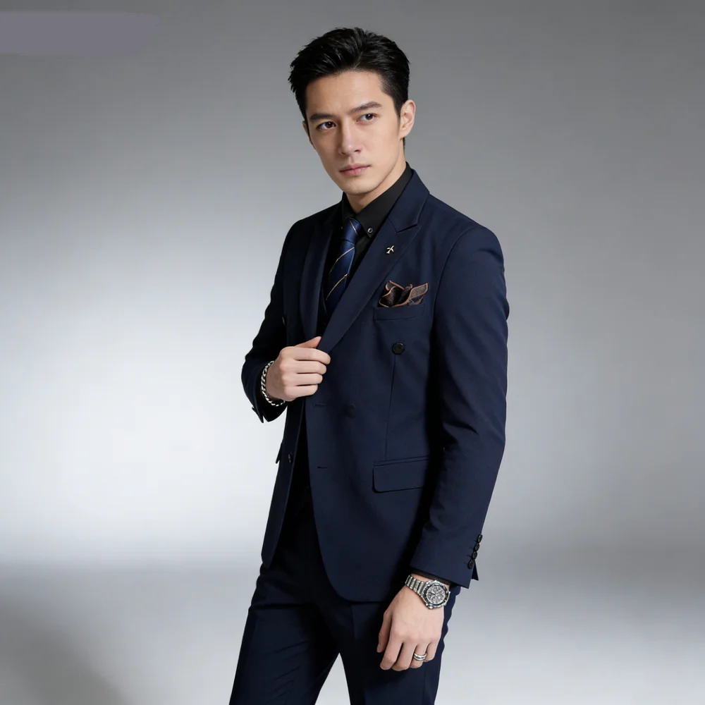 Men's Double-breasted Three-piece Ensemble plus Size Groom's Wedding Attire Youthful Business Formal Casual Suit Set
Men's Double-breasted Three-piece Ensemble plus Size Groom's Wedding Attire Youthful Business Formal Casual Suit Set