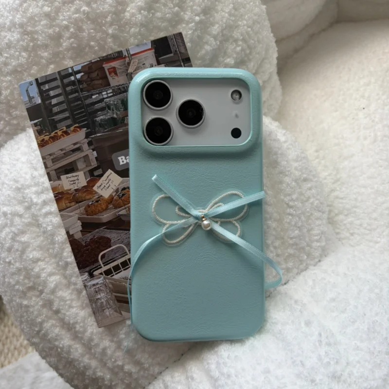 Kawaii Light Blue Faux Leather Phone Case with 3D Ribbon Bow for iPhone 14 15 16 17 Pro Max Shockproof Protective Cover
Kawaii Light Blue Faux Leather Phone Case with 3D Ribbon Bow for iPhone 14 15 16 17 Pro Max Shockproof Protective Cover