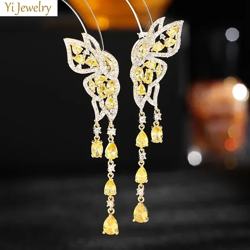 Long Butterfly Earrings Yellow Blue Pink White Zirconia Long Tassel Pendant Earrings for Women Daily Wear Cute Jewelry
Long Butterfly Earrings Yellow Blue Pink White Zirconia Long Tassel Pendant Earrings for Women Daily Wear Cute Jewelry
