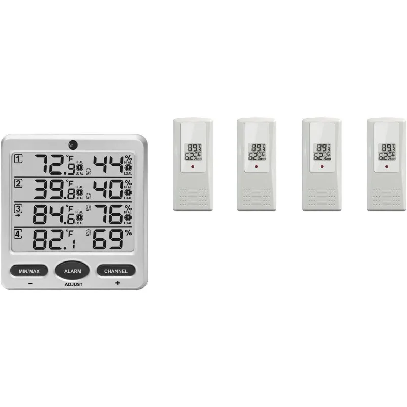 home.WS-10-X4 Wireless Indoor/Outdoor 8 Channel Thermo-Hygrometer with Four Remote Sensors
home.WS-10-X4 Wireless Indoor/Outdoor 8 Channel Thermo-Hygrometer with Four Remote Sensors