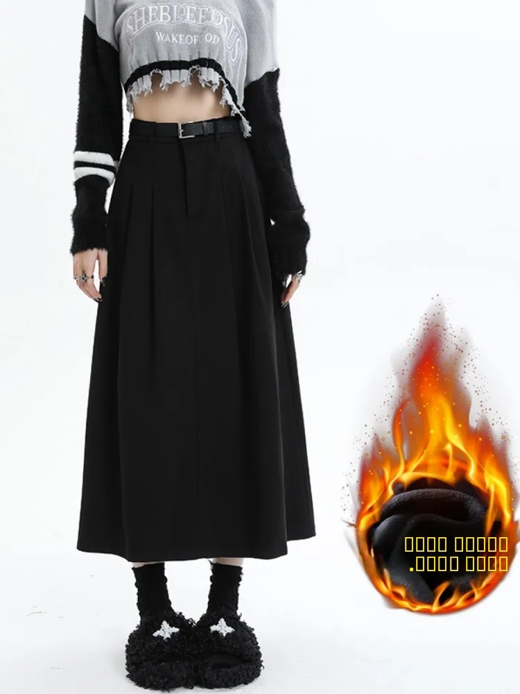 Thiened Fce Bla Woolen Suit A-Line Midi Skirt Women's Autumn Winter High Waist Dra A-Line Umbrella Skirt Long Skirt
Thiened Fce Bla Woolen Suit A-Line Midi Skirt Women's Autumn Winter High Waist Dra A-Line Umbrella Skirt Long Skirt