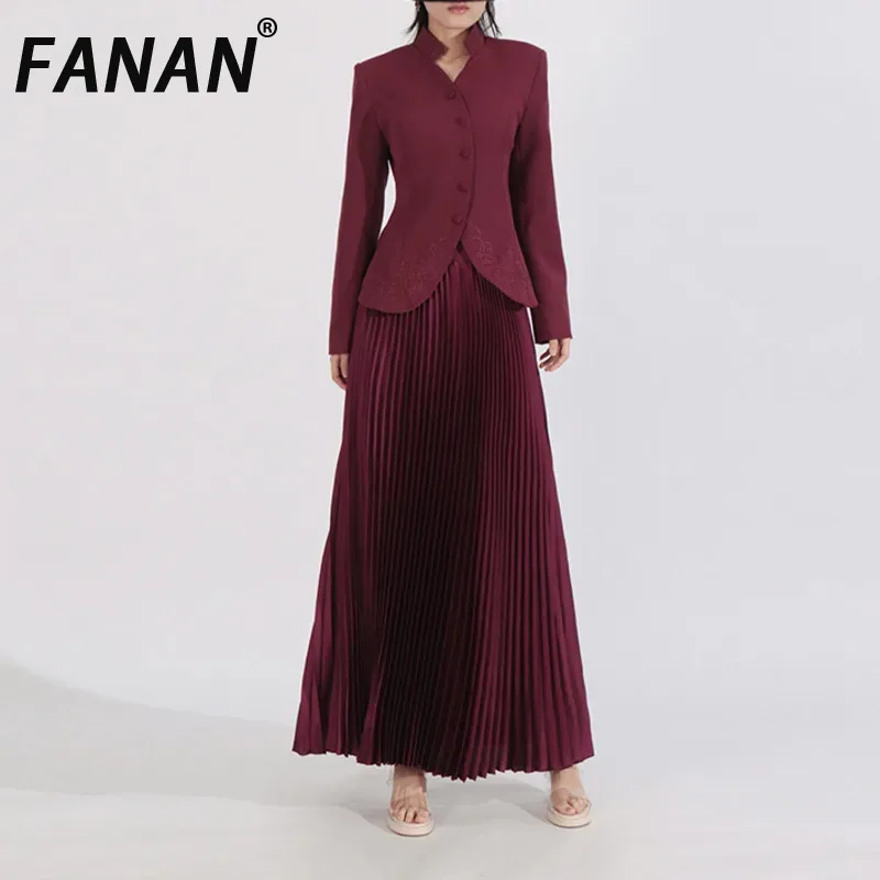 FANAN Elegant 2 Piece Set Women's Round Neck Asymmetric Gathered Waist Blazers+high Waist A-line Skirts Female Suits 2025 New
FANAN Elegant 2 Piece Set Women's Round Neck Asymmetric Gathered Waist Blazers+high Waist A-line Skirts Female Suits 2025 New