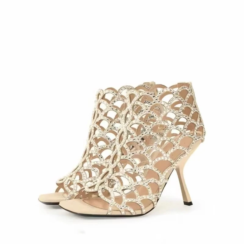 European and American Style Women's Sexy Plus Size Square Toe High-heeled Hollow Mesh Over The Knee Fish Mouth Boots
European and American Style Women's Sexy Plus Size Square Toe High-heeled Hollow Mesh Over The Knee Fish Mouth Boots