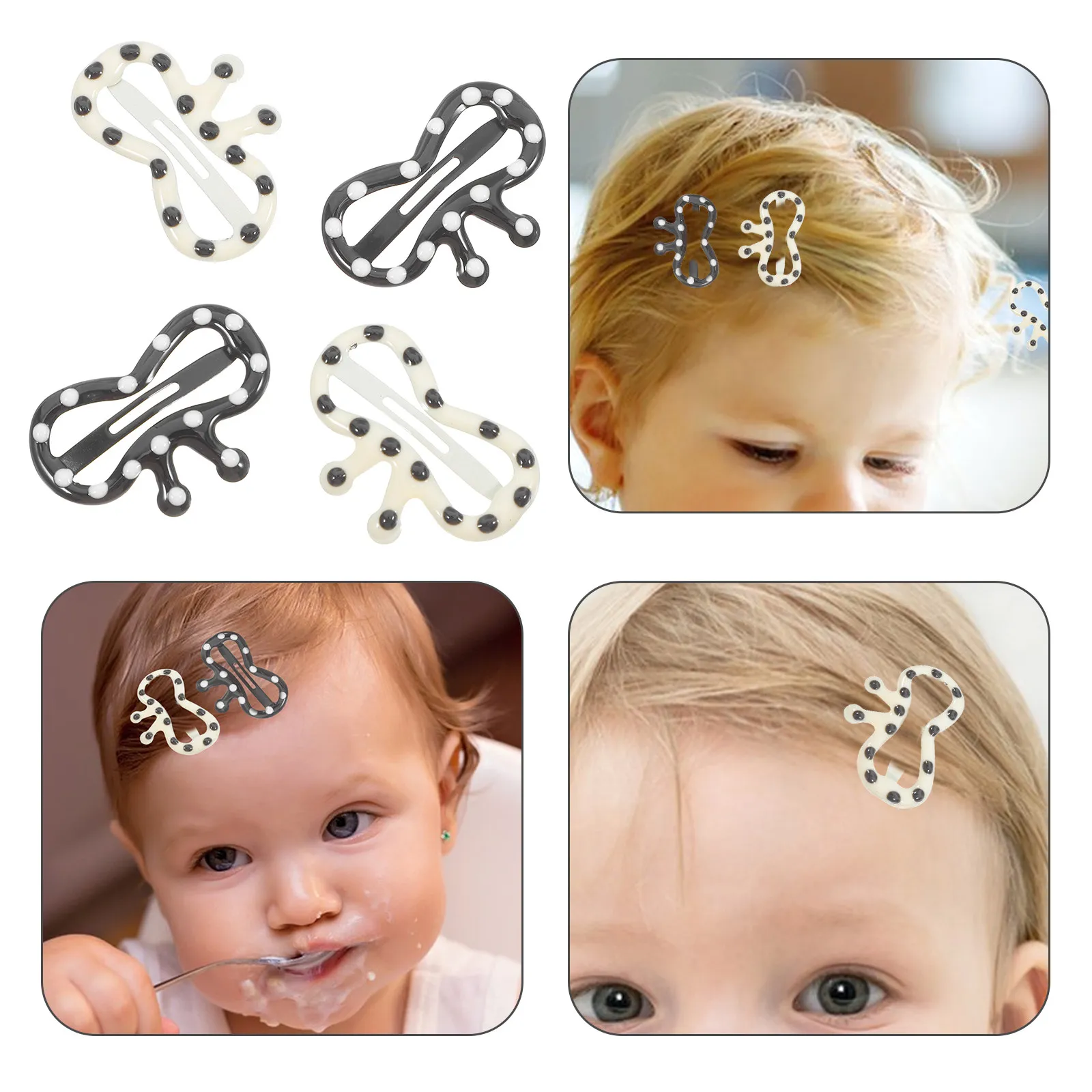 4Pcs Kids Hair Clips Black White Polka Dot Bowknot Hair Accessories Toddler Hairpin Stylish Bow Ribbon Barrettes
4Pcs Kids Hair Clips Black White Polka Dot Bowknot Hair Accessories Toddler Hairpin Stylish Bow Ribbon Barrettes