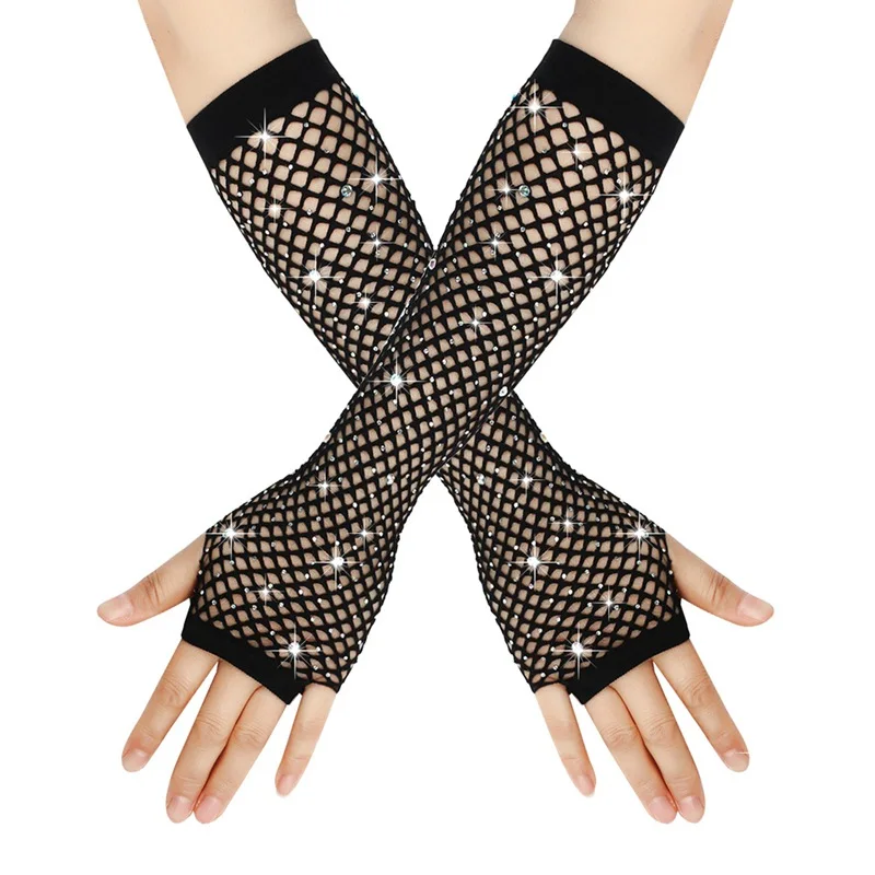1 Pair Black Girl Women Long Fishnet Net Gloves Shiny Rhinestone Fingerless Mesh Punk Rock Night Club Sexy Mittens Wholesale
1 Pair Black Girl Women Long Fishnet Net Gloves Shiny Rhinestone Fingerless Mesh Punk Rock Night Club Sexy Mittens Wholesale