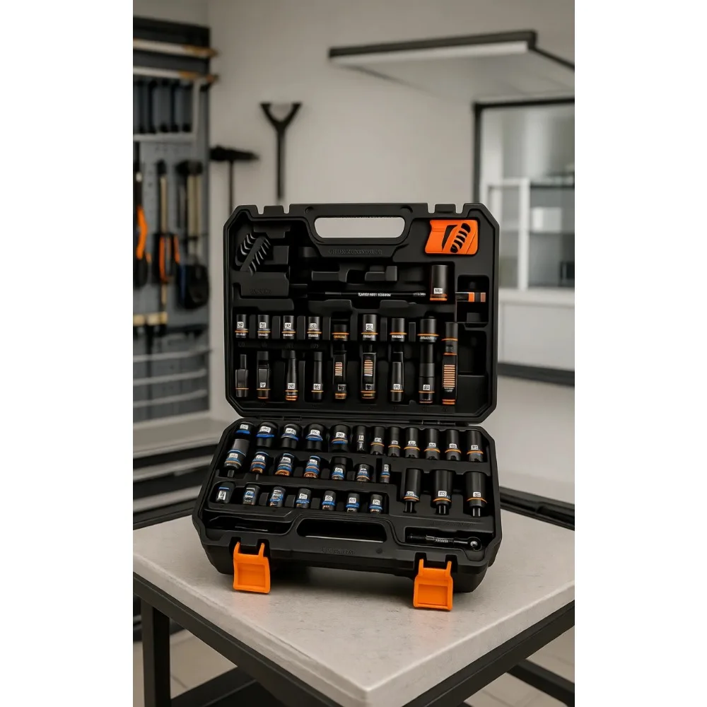 3/8 Drive 12 Point 71 Piece Socket Set SAE Metric Deep Shallow with Adapter Extension and Hex Keys
3/8 Drive 12 Point 71 Piece Socket Set SAE Metric Deep Shallow with Adapter Extension and Hex Keys