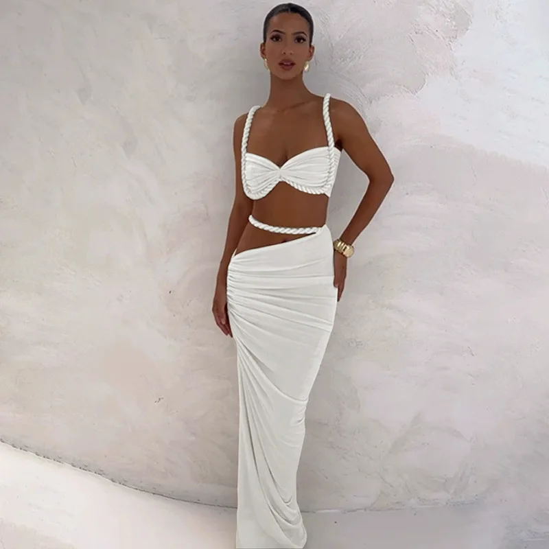 Cutenew тканые одинаковые женские комплекты из 2 предметов, сексуальные отпускные наряды, плиссированные укороченные майки + яркие макси-юбки с высокой талией, однотонные комплекты Mujer
Cutenew тканые одинаковые женские комплекты из 2 предметов, сексуальные отпускные наряды, плиссированные укороченные майки + яркие макси-юбки с высокой талией, однотонные комплекты Mujer