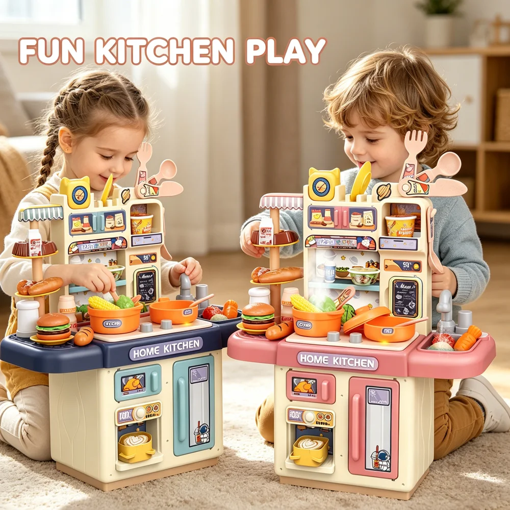 Children Play House Toy Simulation Kitchen Table Set with Sound Kids Role Play Cooking Utensils for Boy Girl Educational Toy Set
Children Play House Toy Simulation Kitchen Table Set with Sound Kids Role Play Cooking Utensils for Boy Girl Educational Toy Set