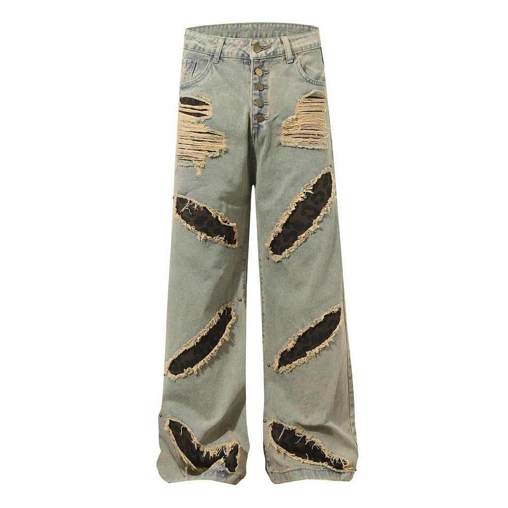Harajuku Streetwear Distressed Cut Hole Baggy Jeans Pants for Men Straight Ripped Loose Casual Denim Trousers Oversized
Harajuku Streetwear Distressed Cut Hole Baggy Jeans Pants for Men Straight Ripped Loose Casual Denim Trousers Oversized