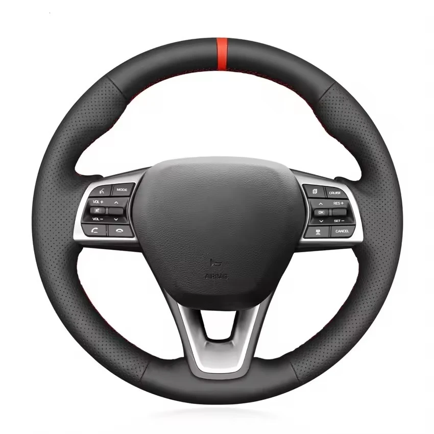 Чехол на руль из черной кожи с красной строчкой ручной работы для Hyundai Sonata VII (LF) 2015-2019
Чехол на руль из черной кожи с красной строчкой ручной работы для Hyundai Sonata VII (LF) 2015-2019