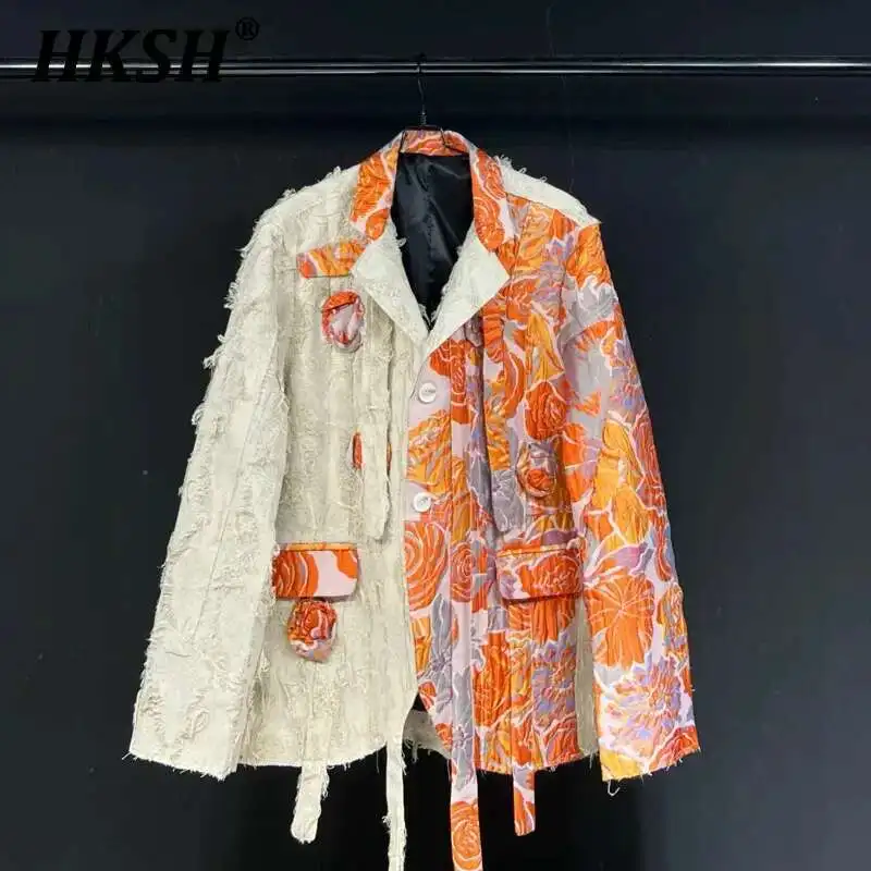 HKSH 2024 Spring Autumn Winter New Men's Tide Punk Blazer Flower Spliced Korean Stylish Slim High Sense Chic Casual Coats HK3073
HKSH 2024 Spring Autumn Winter New Men's Tide Punk Blazer Flower Spliced Korean Stylish Slim High Sense Chic Casual Coats HK3073