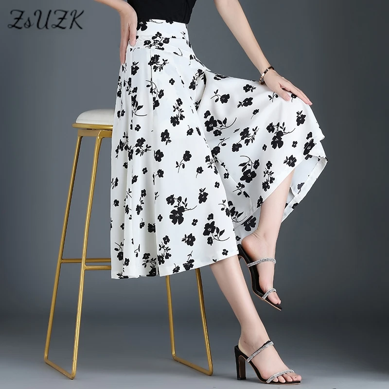 ZUZK Summer Printed Capris Chiffon Pants Skirt Women Loose Elastic High Waist Casual Vintage Elegant Wide Leg Trousers
ZUZK Summer Printed Capris Chiffon Pants Skirt Women Loose Elastic High Waist Casual Vintage Elegant Wide Leg Trousers
