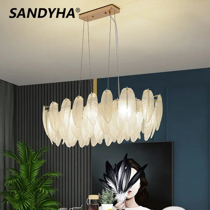 SANDYHA Modern Luxury Crystal Feather LED Chandelier Hanging Lamp for Living Dining Table Bedroom Kitchen Home Decor Lighting
SANDYHA Modern Luxury Crystal Feather LED Chandelier Hanging Lamp for Living Dining Table Bedroom Kitchen Home Decor Lighting